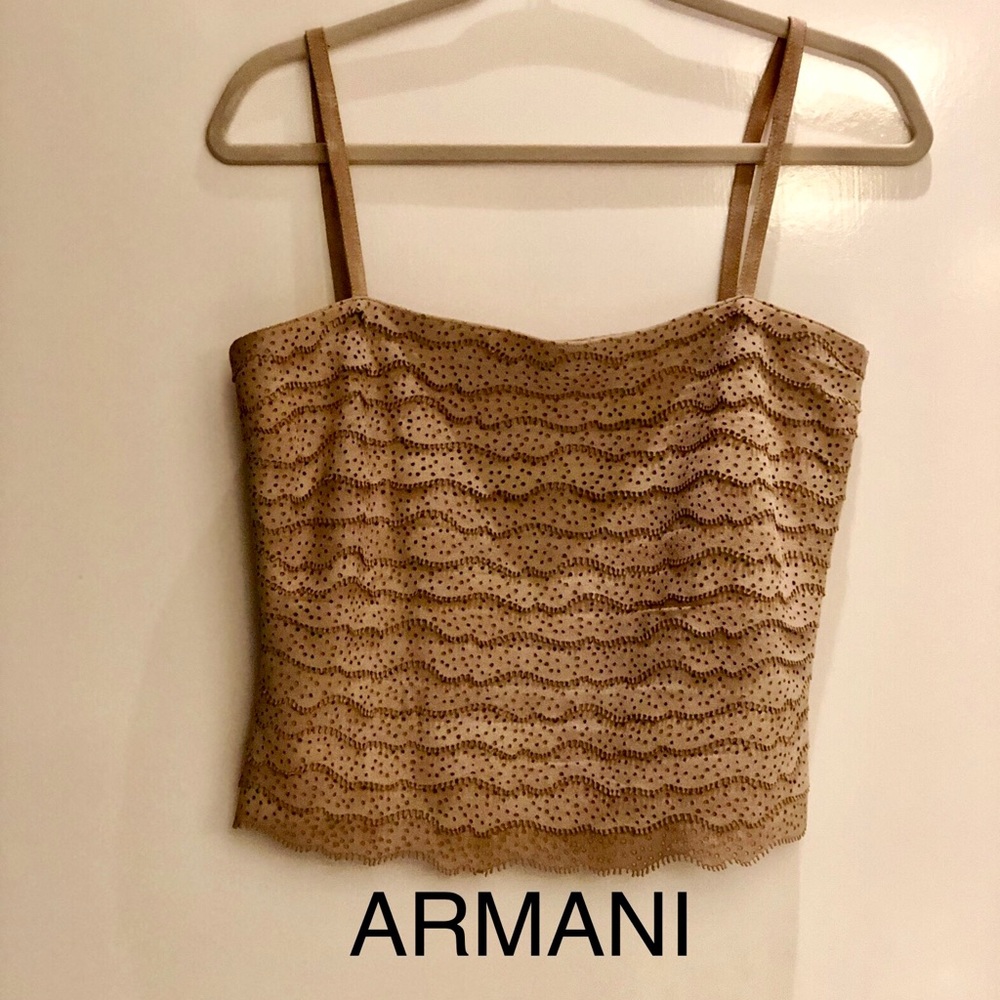 Armani Collezioni suede crop top